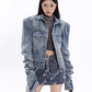 Wide Shoulder Vintage Denim Jacket CCS0030