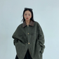 Leather Collar Military Jacket YLS0914