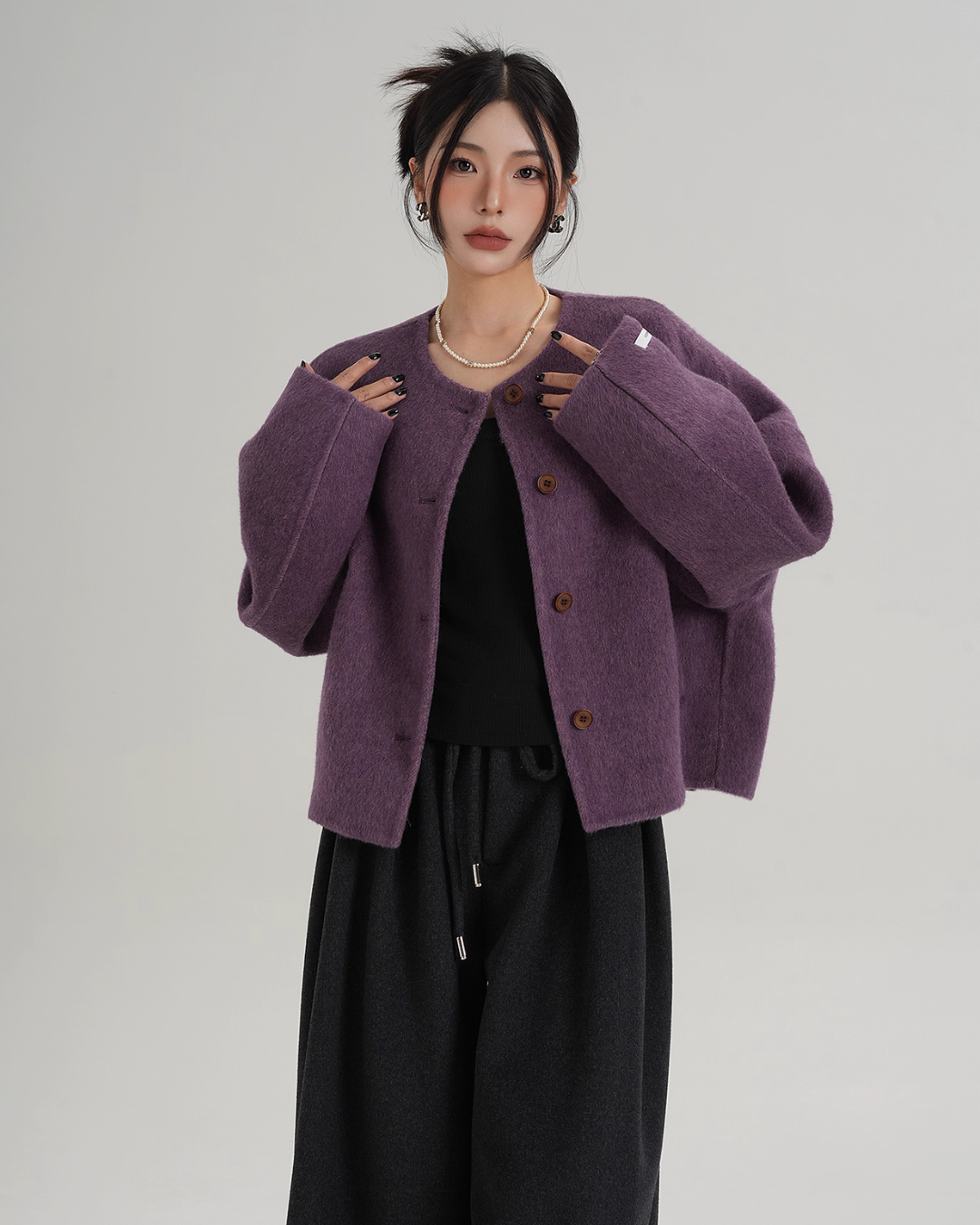 Crew Neck Knit Cardigan SRS0369