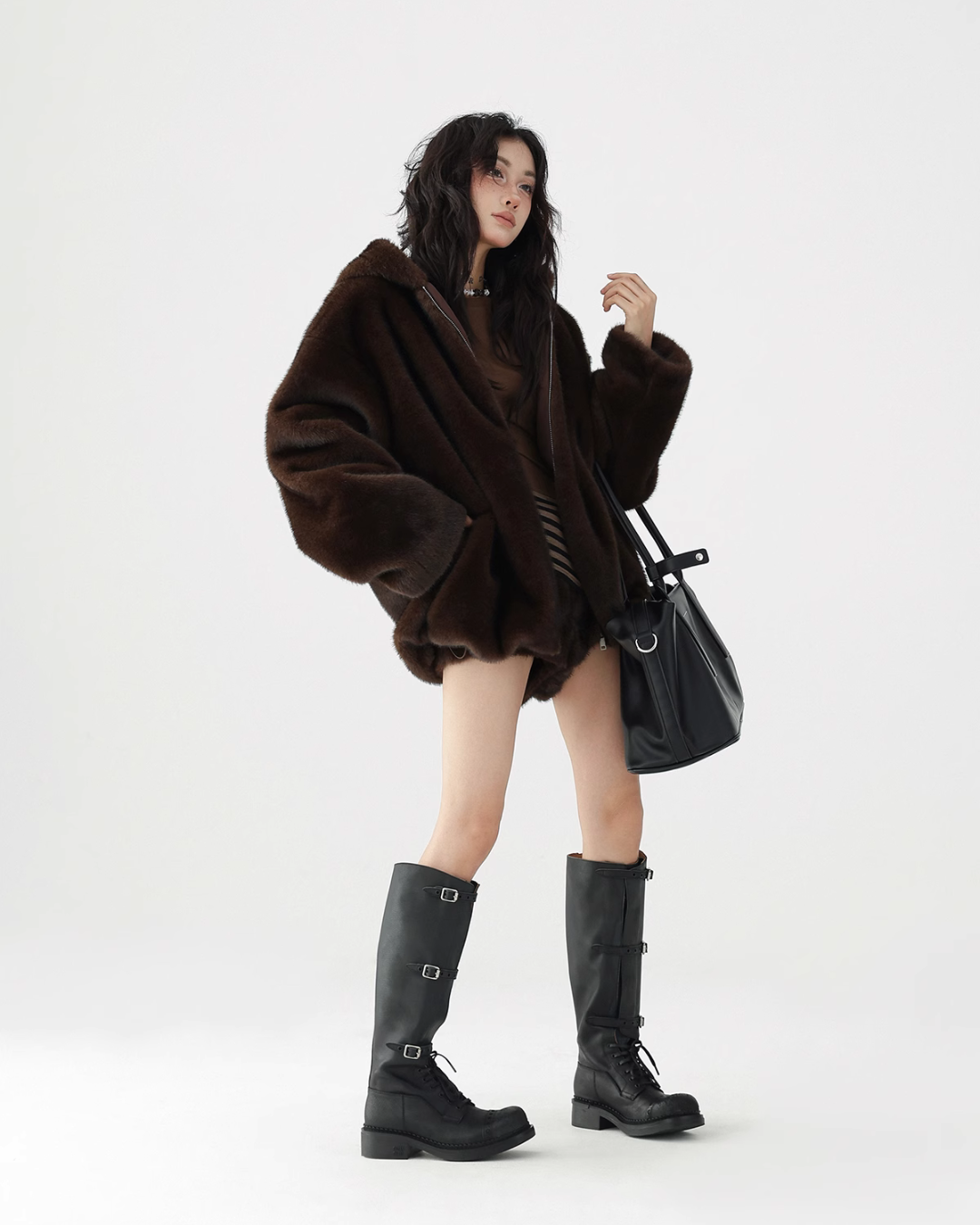 Fur Hoodie Jacket / Fur Shorts ACS0224