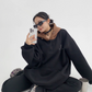 Bicolor Half Button Hoodie  YLS0688