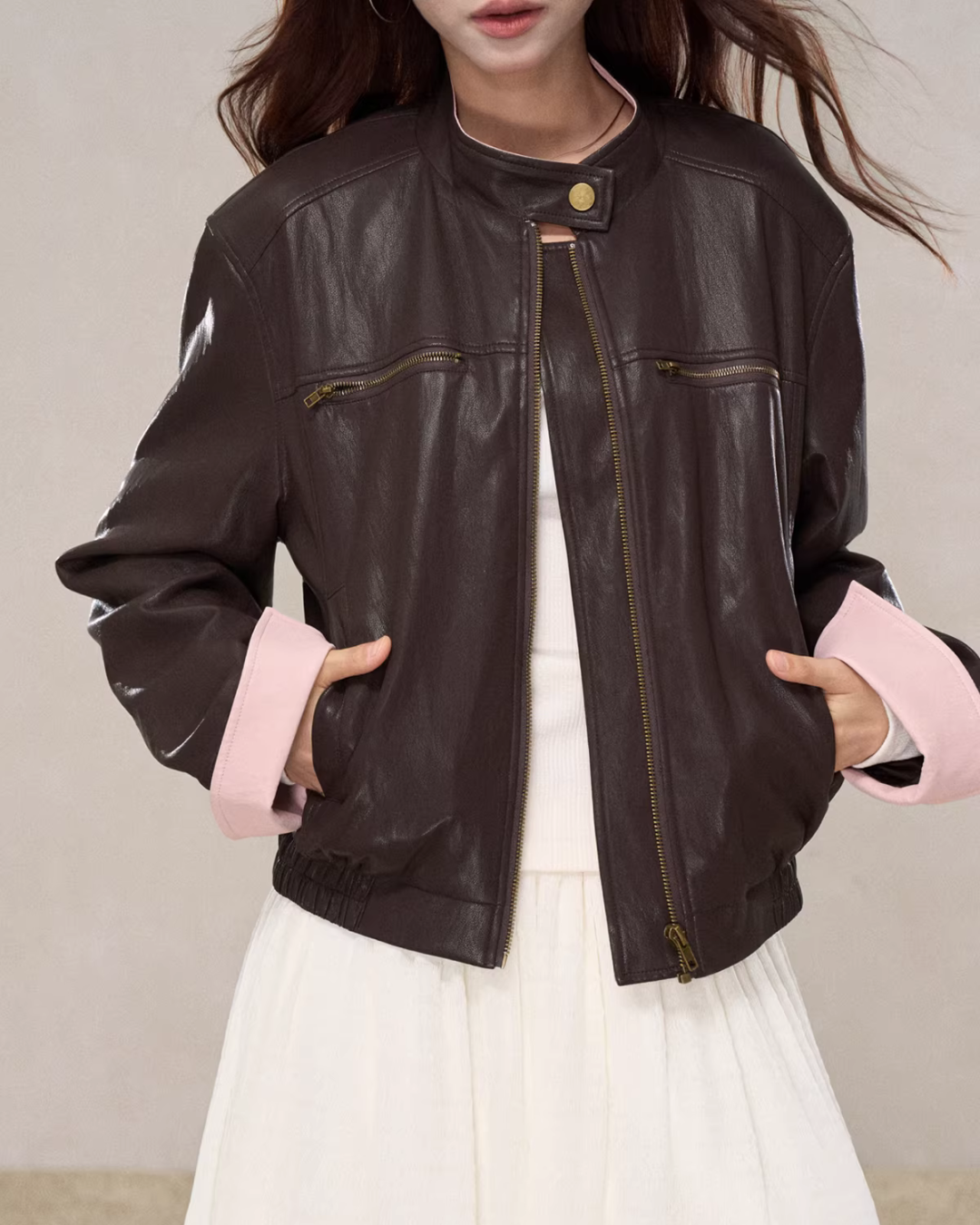 Pink Leather Jacket WDB0016