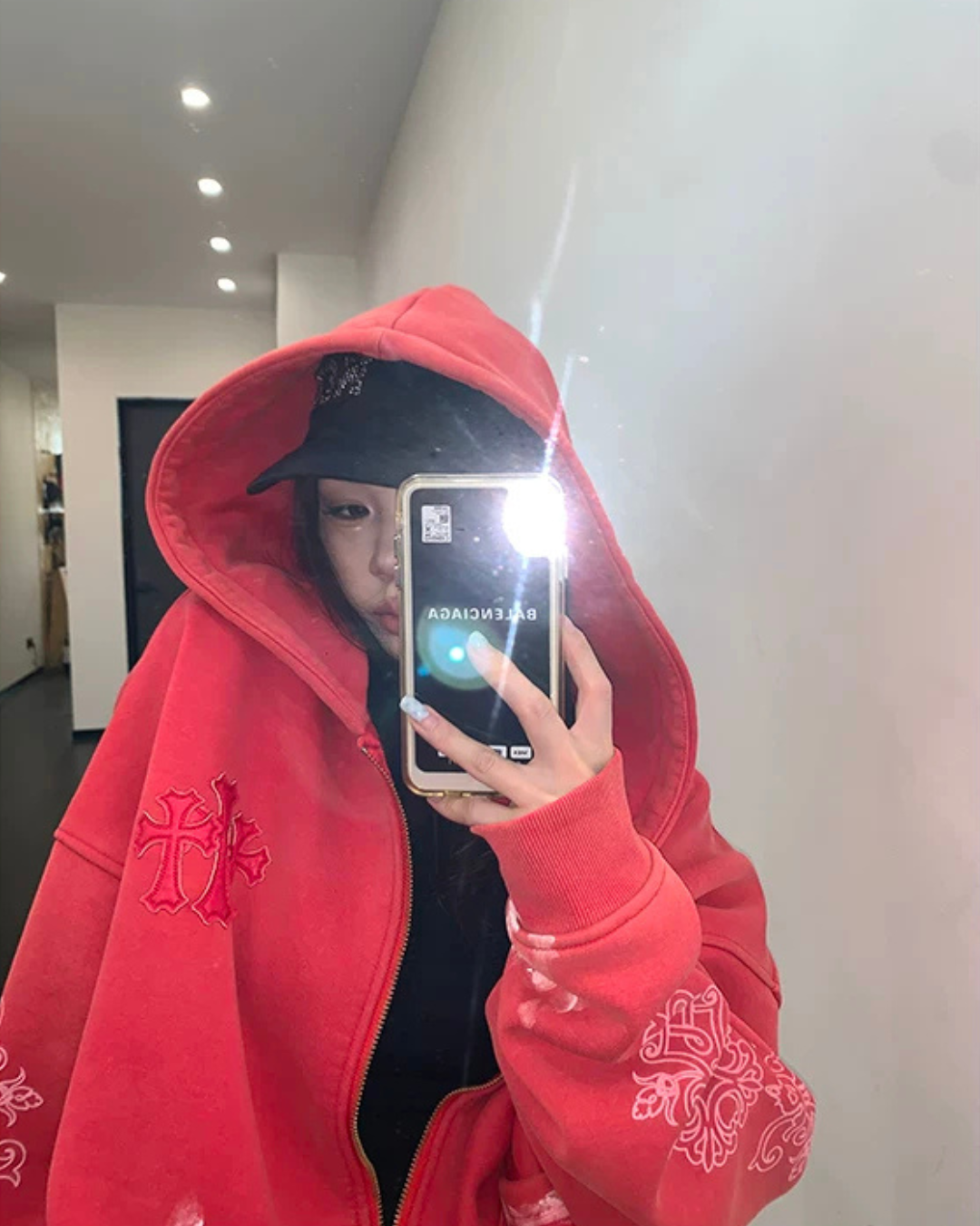 Chrome Hearts Style Zip-Up Hoodie YLS1074