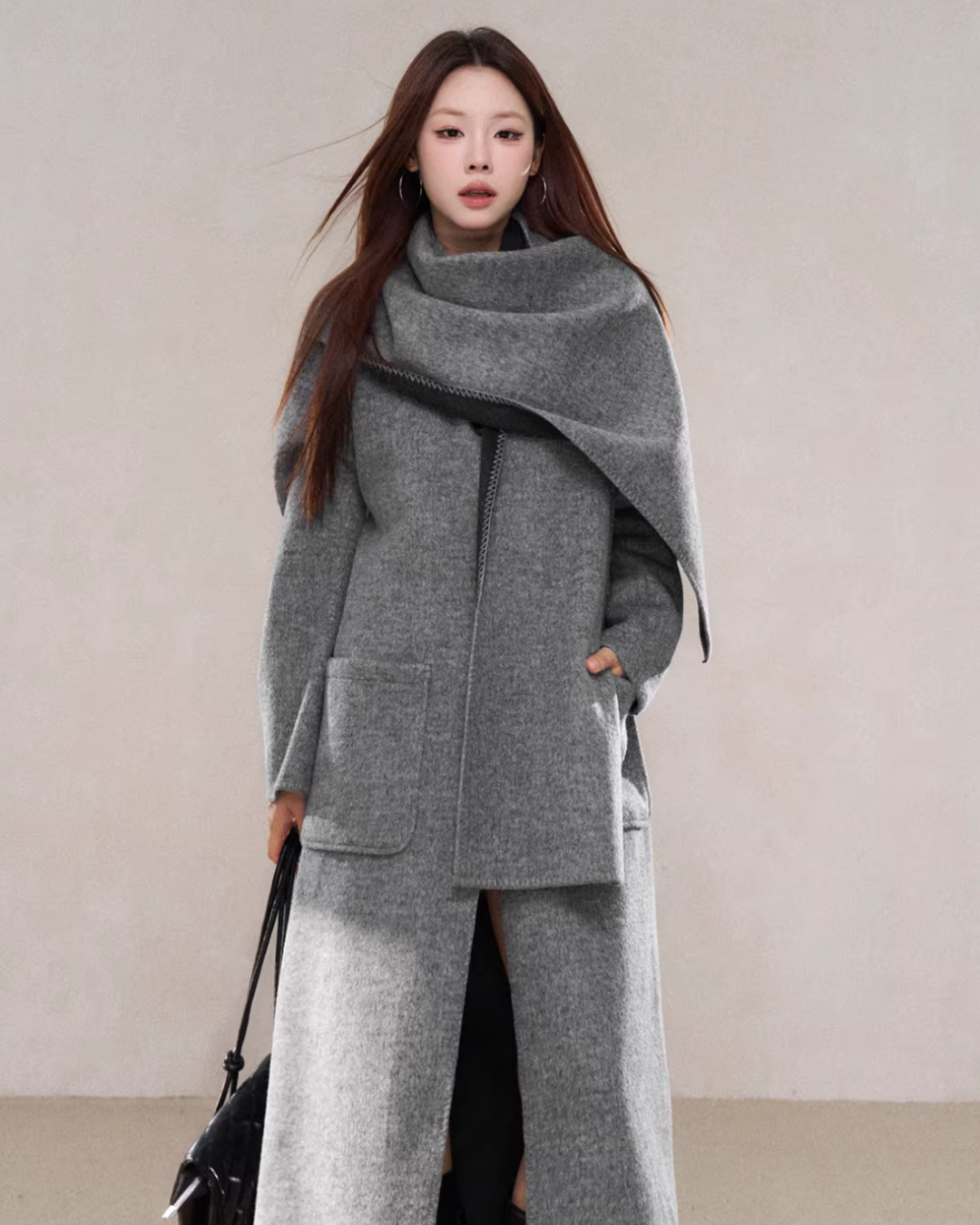 Scarf Collar Wool Coat WDB0004