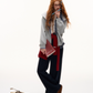 Plaid Spliced Hood Hoodie / Mini Skirt / Flare Pants ASG0066