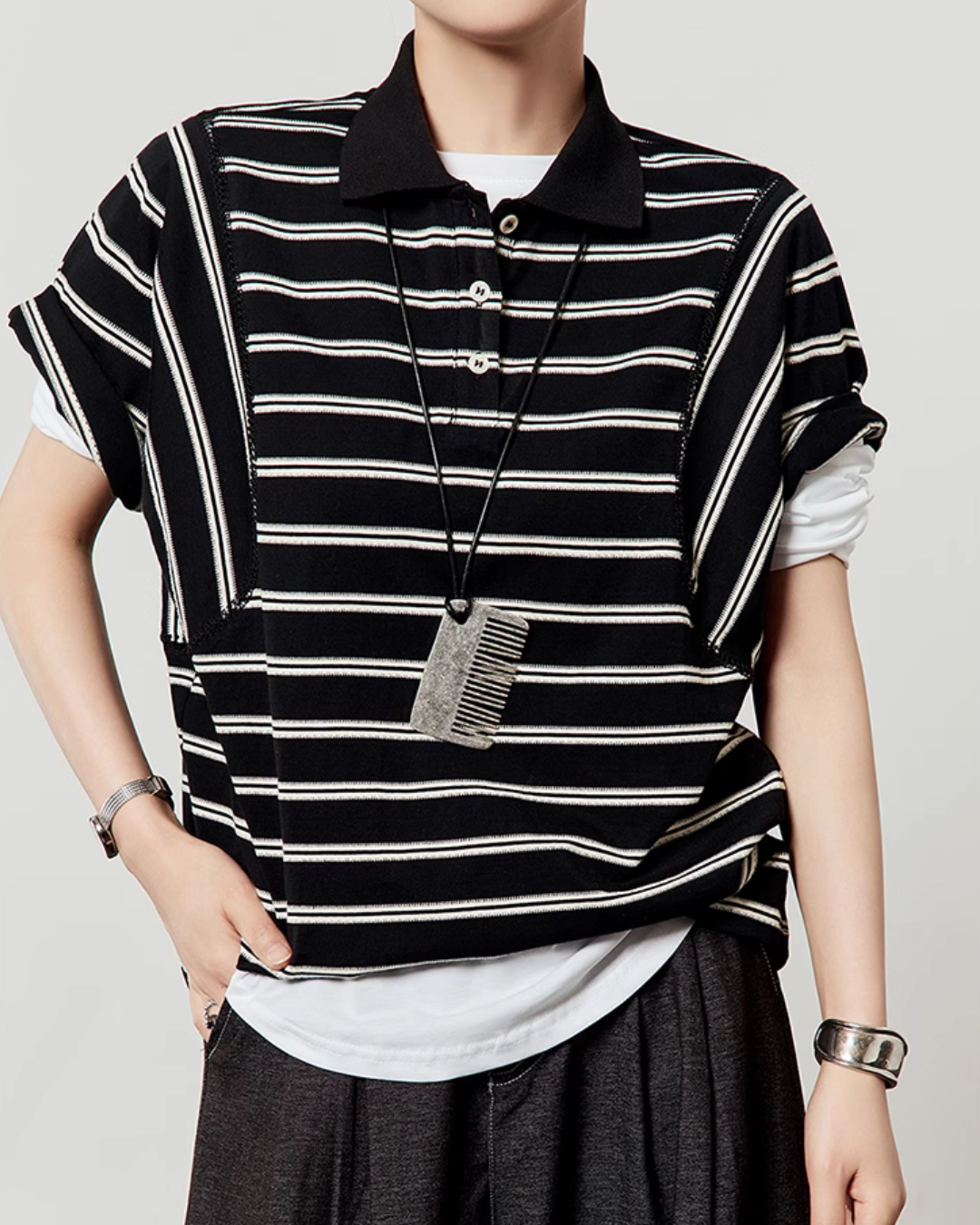 Border Pattern Polo Shirt LLA0474