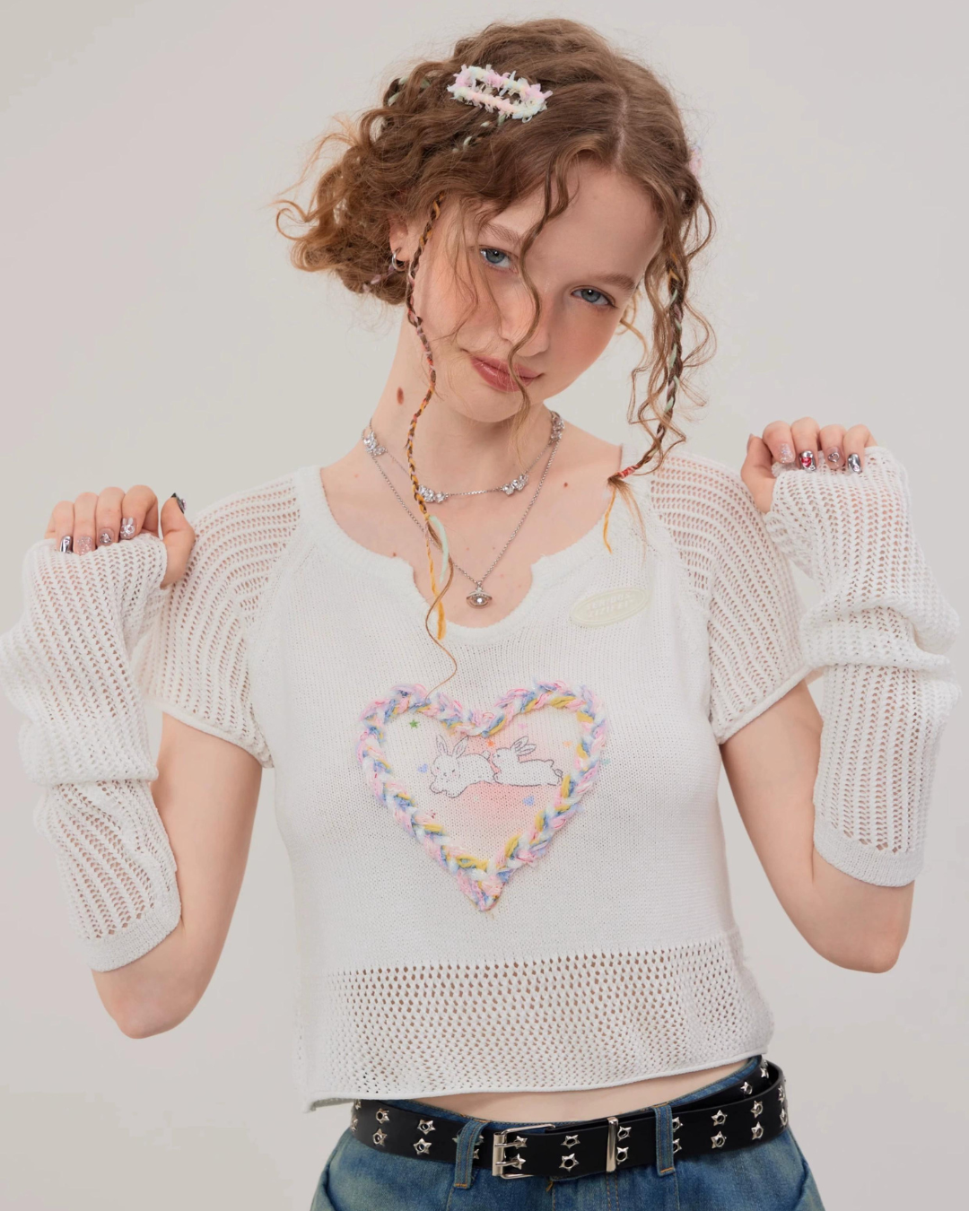 Love Rabbit Knitted Tops & Arm Warmers ZZF0272