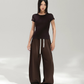 Layered Design Wide Sweatpants ACS0391