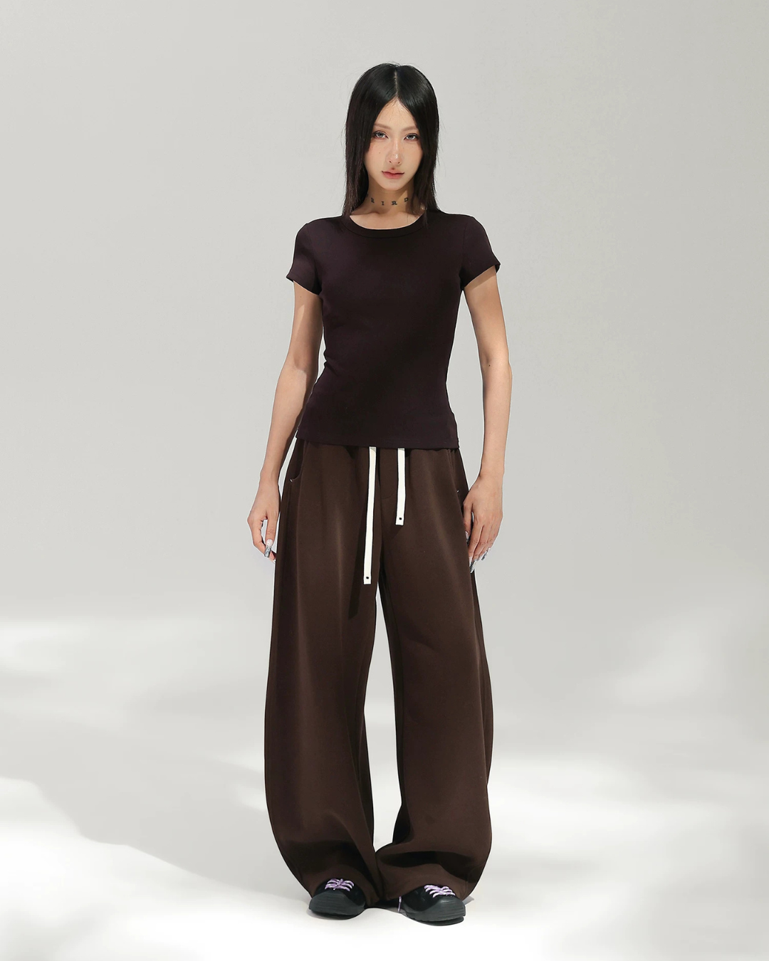 Layered Design Wide Sweatpants ACS0391