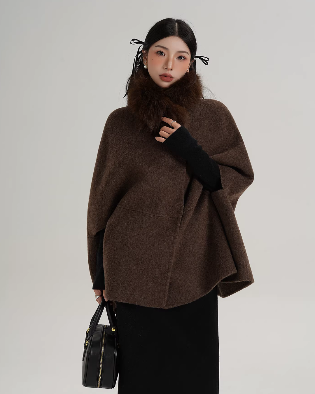 Fur Muffler Cape Coat SRS0402