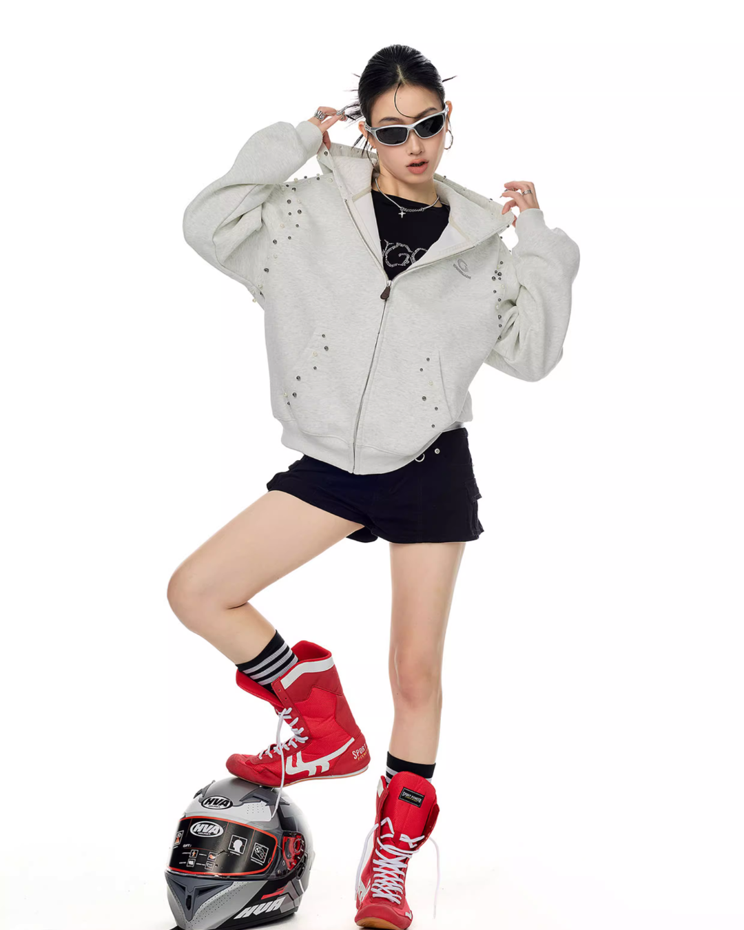 Pearl Design Zip Hoodie ICM0092