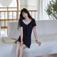 V-neck Navy Blue Dress SMS0025