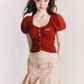 American Retro Ruffle High Waist Skirt GOU0102