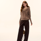 Fur Collar Cable Knit Top ASG0077