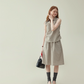 Retro Plaid Sleeveless Shirt / Long Skirt AMU0025