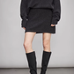 Sheep Wool Pullover Knit Top / Waist Short Skirt TEO0004