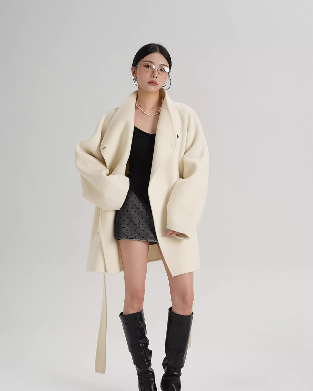 Mid Length Belted Wool Coat SRS0363