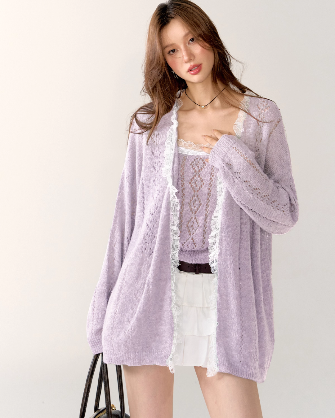 Lace Knit Cardigan / Lace Knit Camisole ASG0063