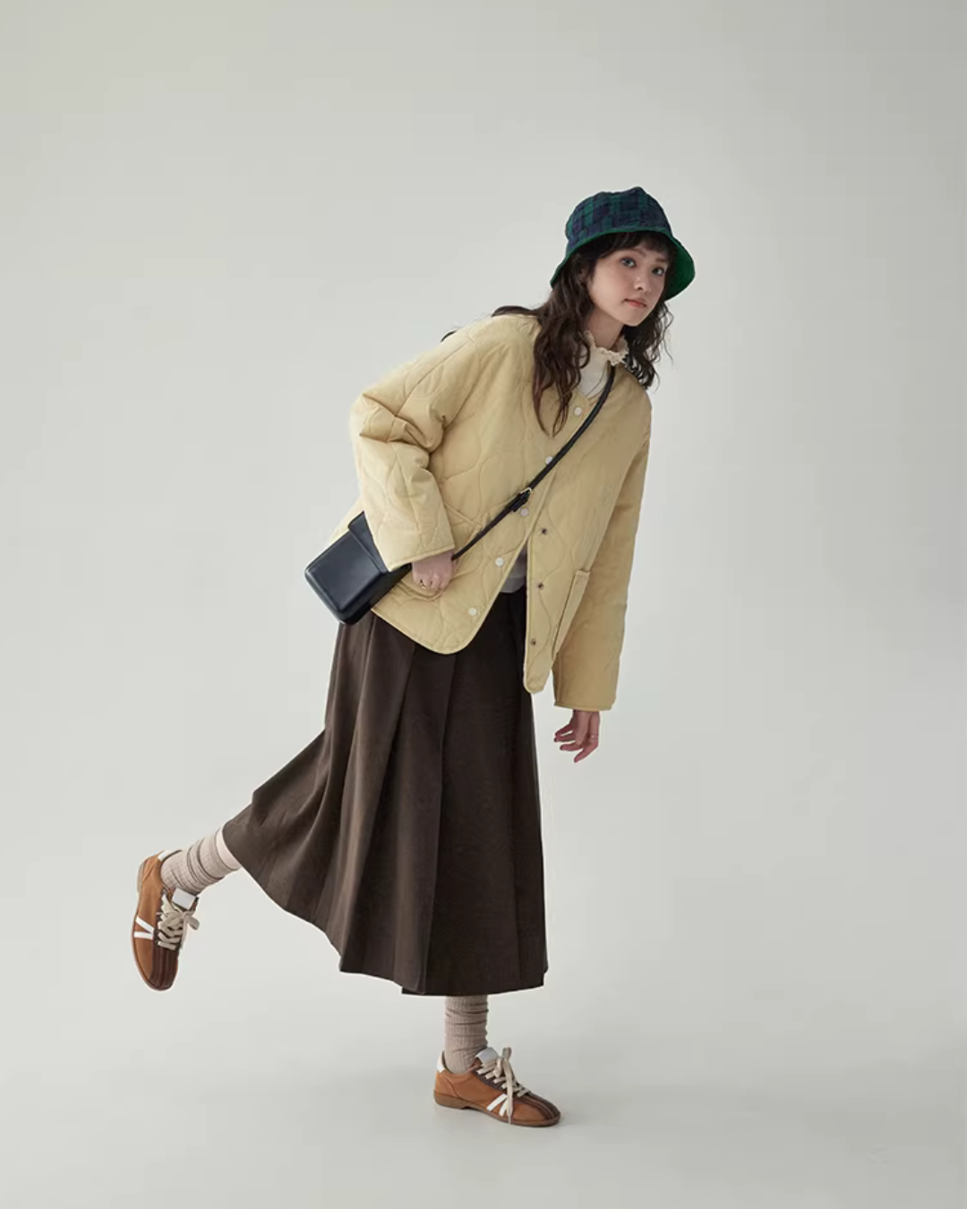 Wave Quilting Collarless Jacket AMU0045