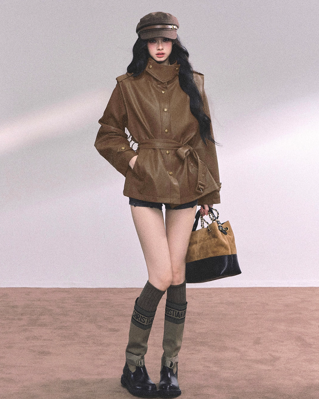 Retro Oversized Leather Jacket LAS0048