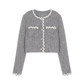 Color Contrast Stitch Tweed Jacket WDB0018