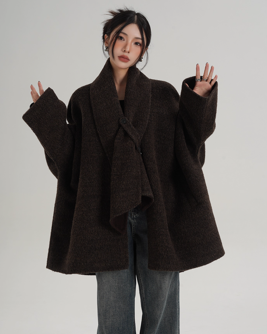Collarless Wool Coat SRS0367