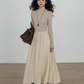 Mock Neck Top Docking Flare Skirt VAS0183
