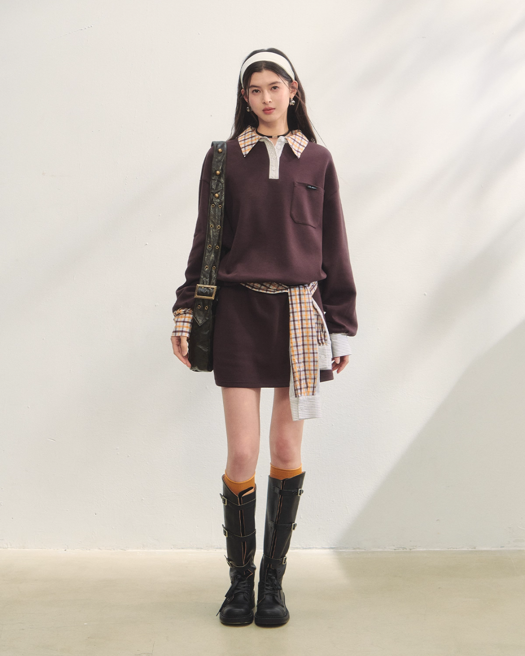 Paid Collar Polo Knit / Mini Skirt ASG0072