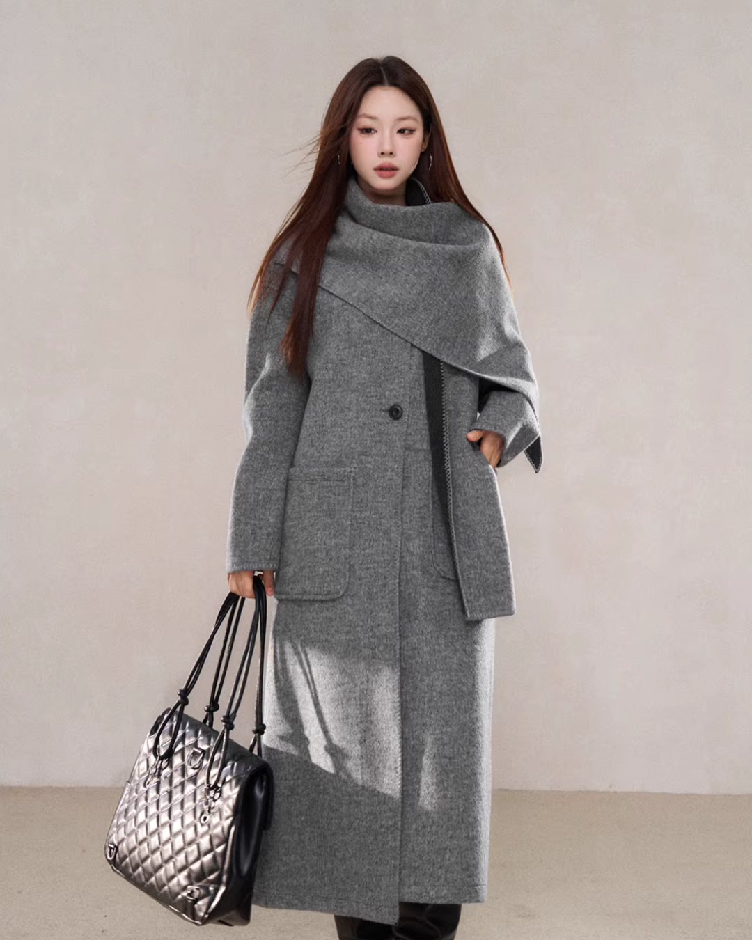 Scarf Collar Wool Coat WDB0004