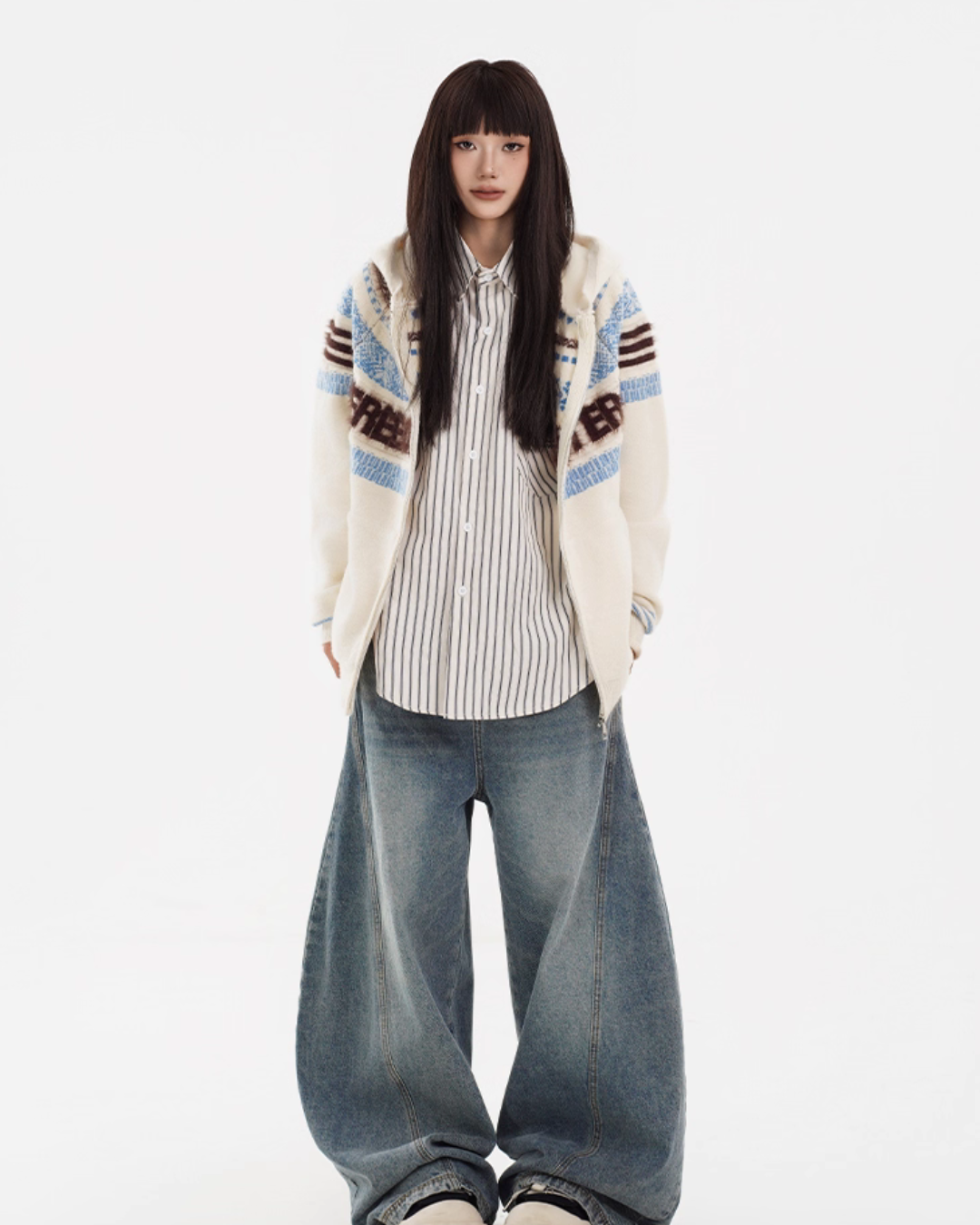 Fur Hood Retro Knit Cardigan FEC0002