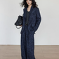 Linen Oversized Casual Jacket/Wide Pants VAS0181