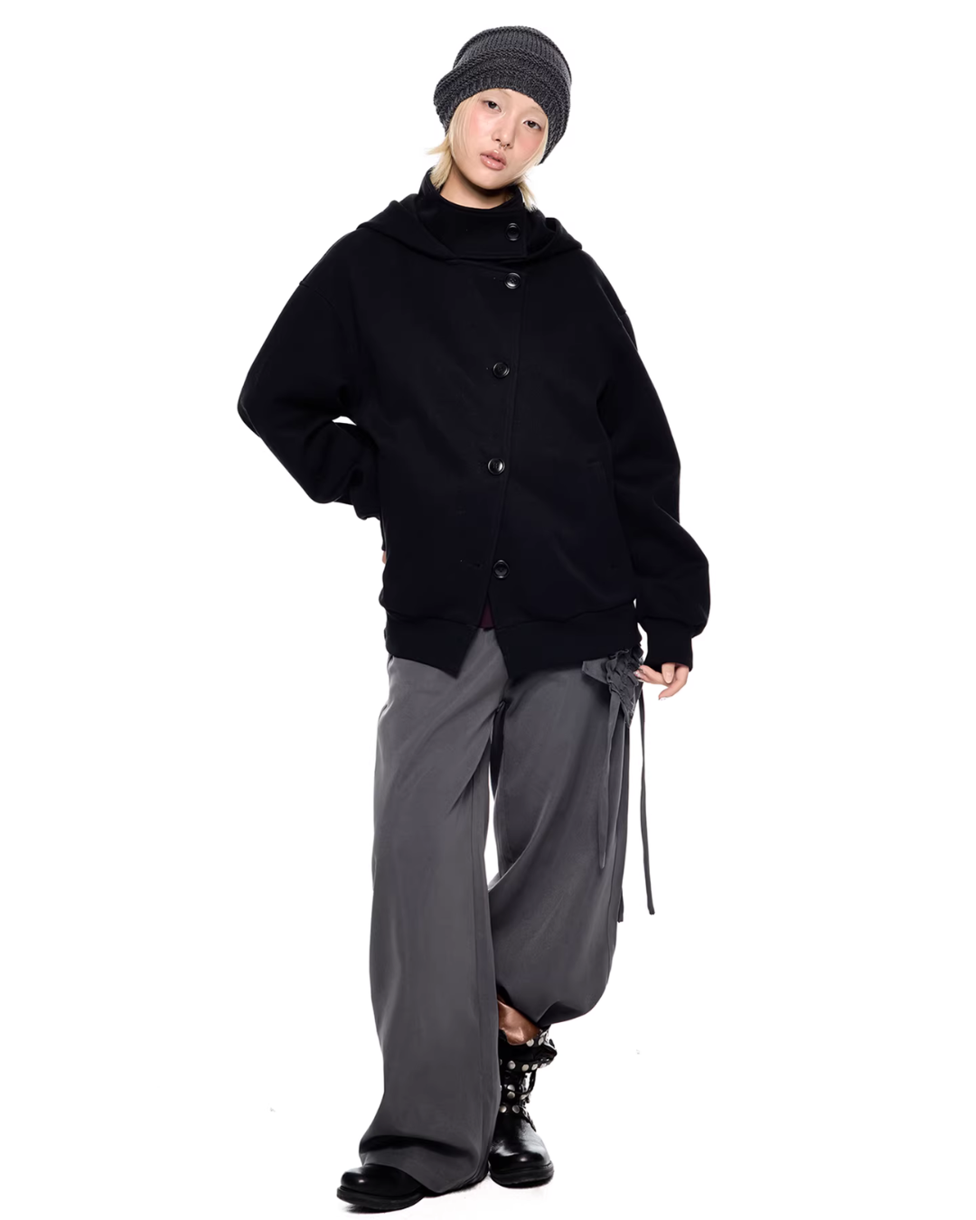 Short Wool Hooded Coat EZK0102