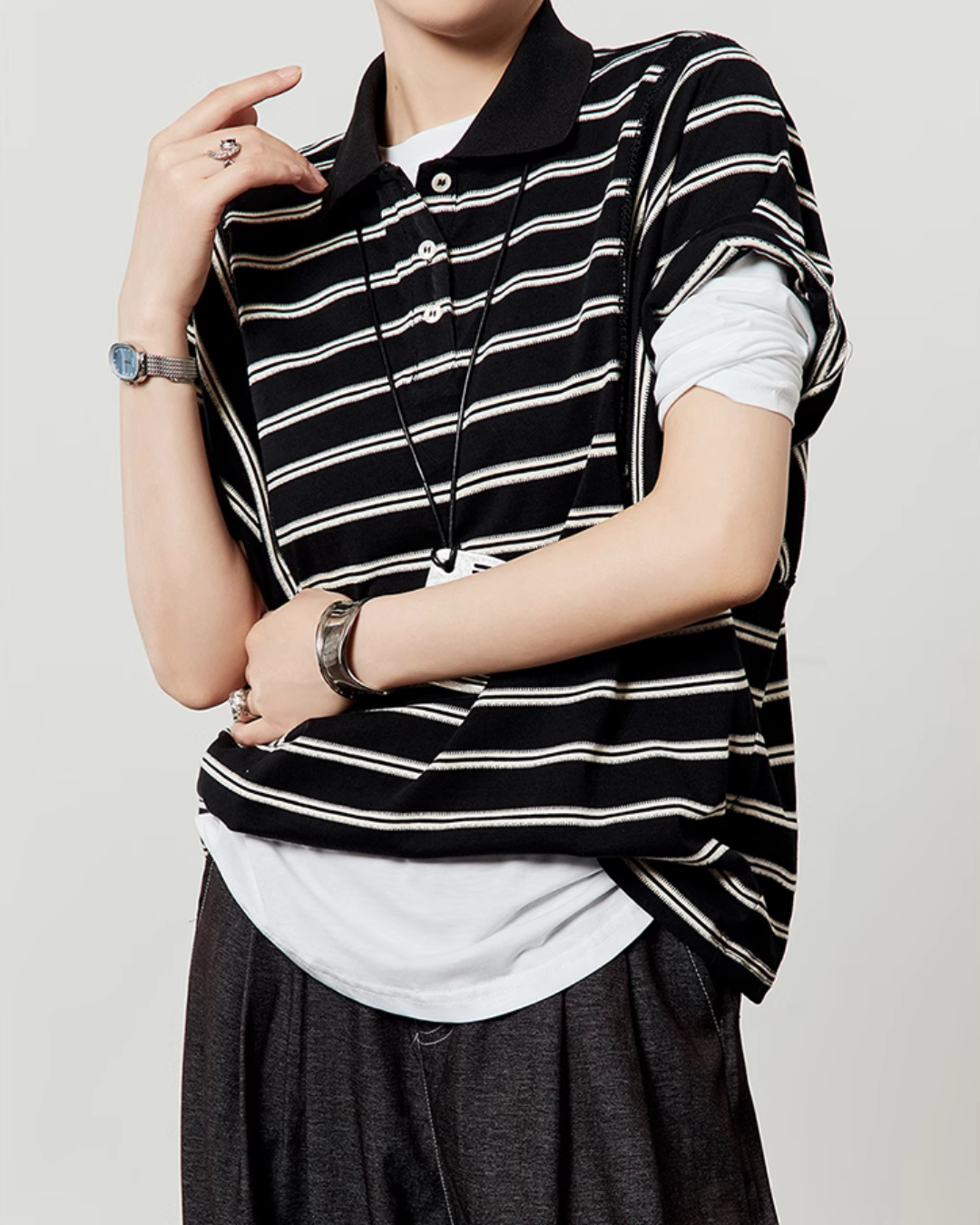 Border Pattern Polo Shirt LLA0474