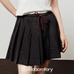 Round Knit Top / Striped A-Line Mini Skirt LLA0550
