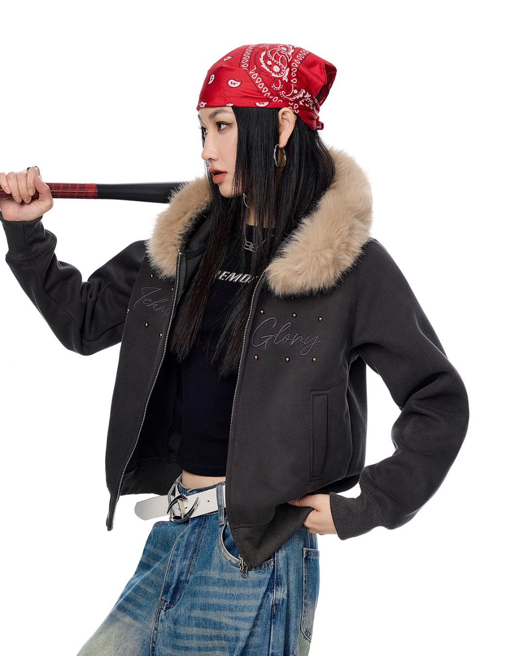 Fur Hood Zip Hoodie ICM0093