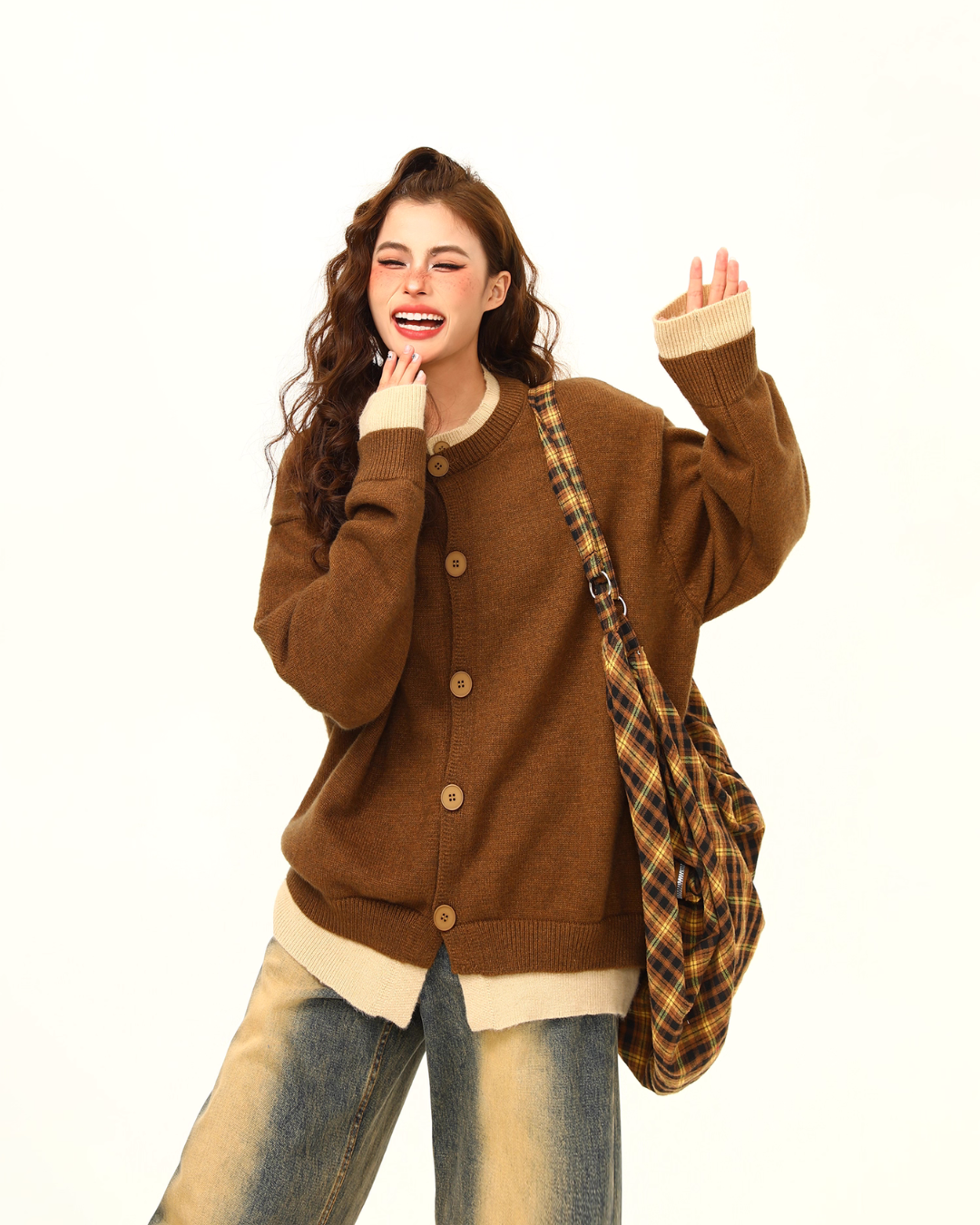 Round Neck Knit Cardigan WDZ0035