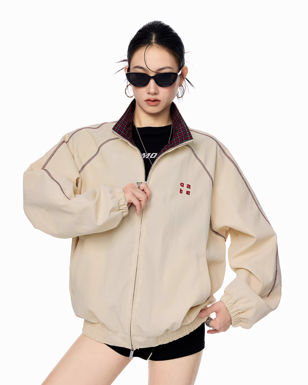 Double Zip Nylon Jacket ICM0086