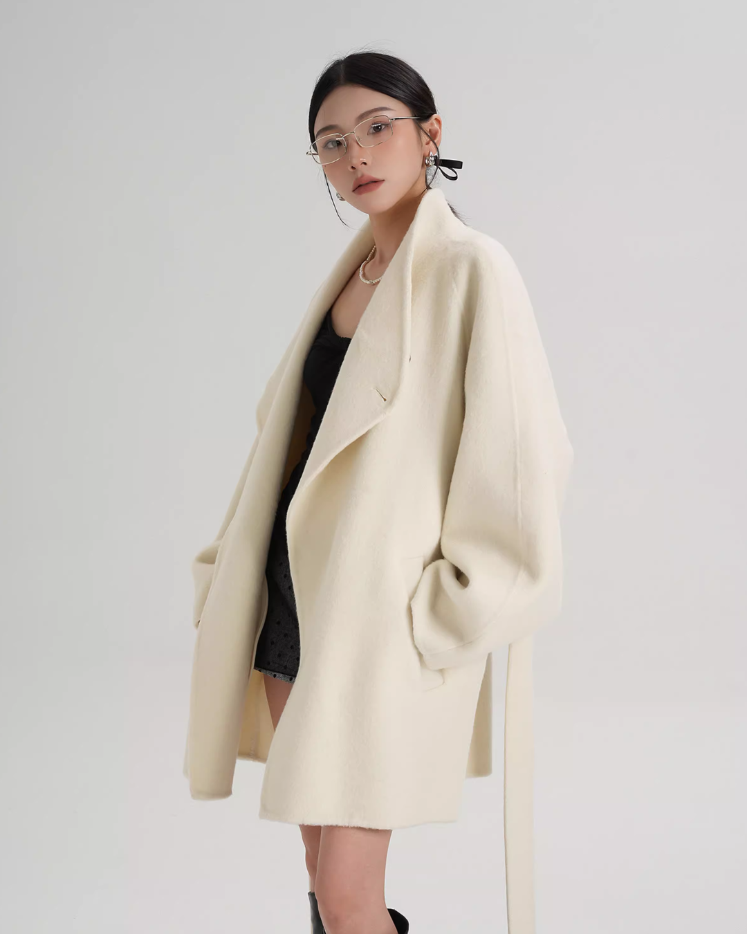 Mid Length Belted Wool Coat SRS0363