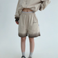 Gradient Loose Long Sleeve Top / Half Pants YLS0885