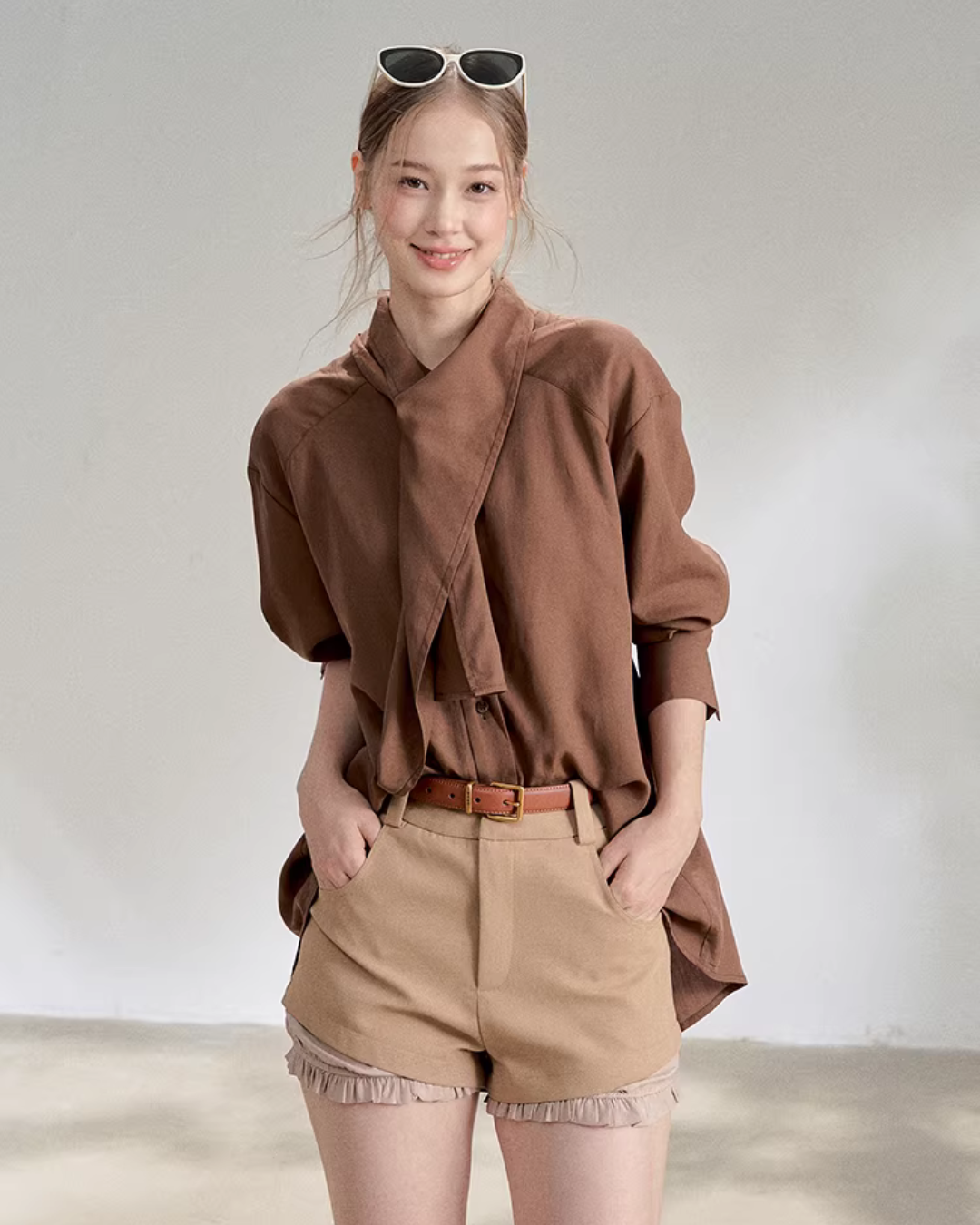 Tie-Up Long-Sleeve Shirt RCR0020