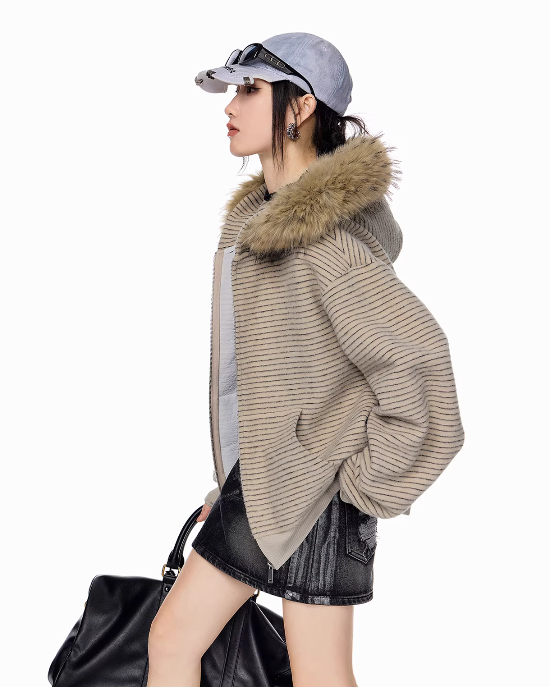 Thin Stripe Zip Hoodie ICM0118