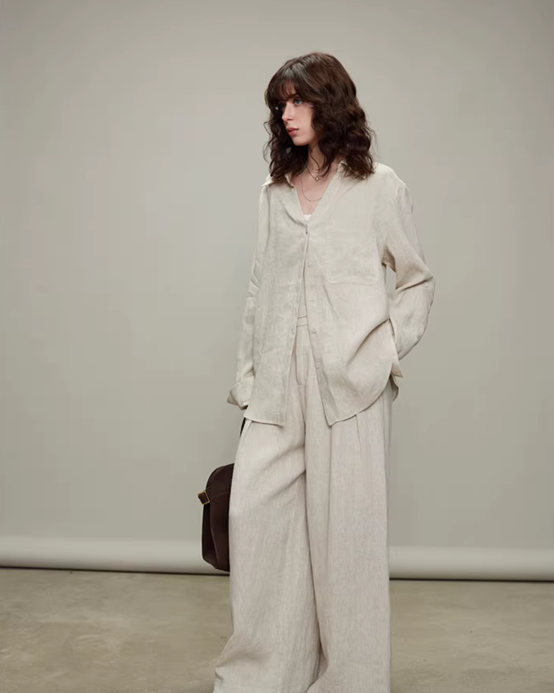 Linen Long-Sleeve Shirt / Casual Pants TEO0003