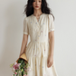 Flower Embroidery Tiered Mini Dress VAS0020