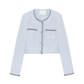 Color Contrast Stitch Tweed Jacket WDB0018