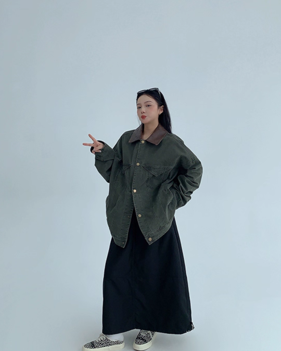 Leather Collar Military Jacket YLS0914