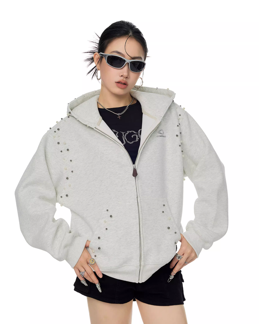 Pearl Design Zip Hoodie ICM0092