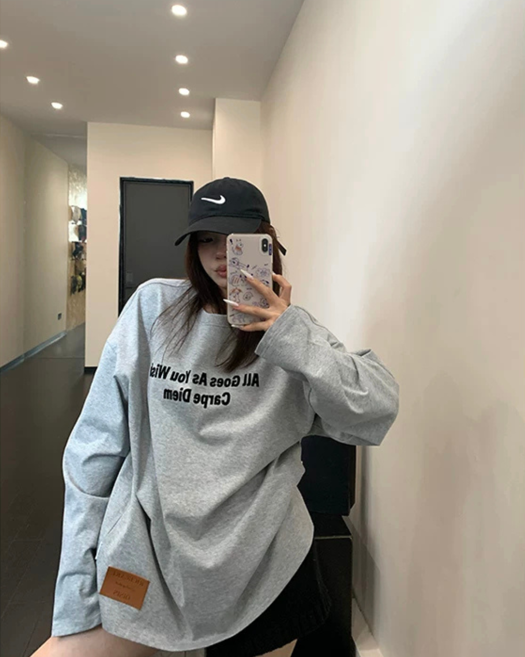 Logo Oversized Long-Sleeve T-Shirt YLS1061