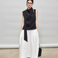 French Ribbon Sleeveless Top / Irregular Tulip Hem Skirt TEO0010
