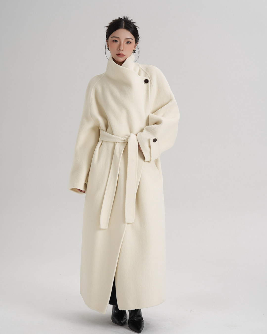 Tie Waist Wool Coat SRS0362