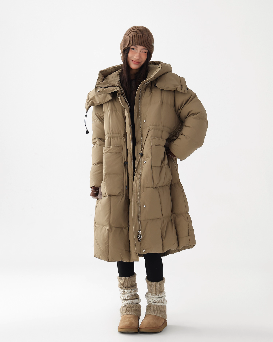 Stand Collar Down Long Coat ACS0331